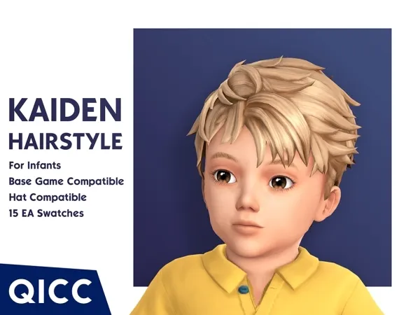 Maxis Match Kaiden Hair by itsqicc - The Sims 4 Custom Content