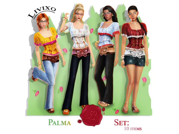 Maxis Match PALMA SET by Livixo - The Sims 4 Custom Content