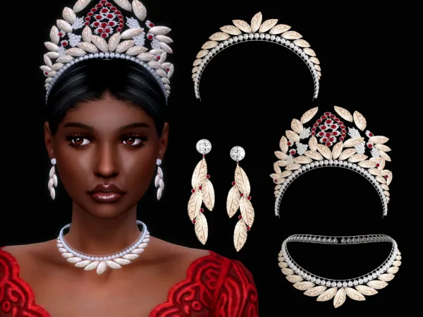 Alpha Ruby Tiara Set - The Sims 4 Custom Content