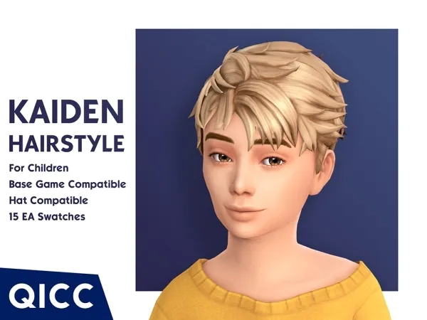 Maxis Match Kaiden Hair by itsqicc - The Sims 4 Custom Content