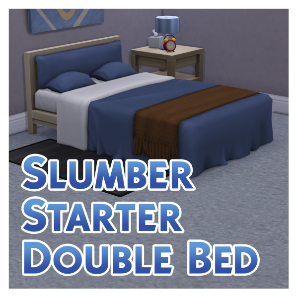 Mix Slumber Starter Double Bed by simsfinds - The Sims 4 Custom Content