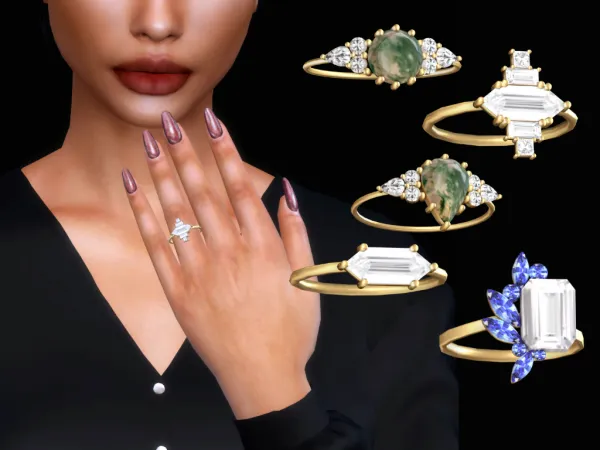 Mix Engagement Ring Set by glitterberrysims - The Sims 4 Custom Content