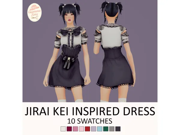 Maxis Match Jirai Kei Inspired Dress by Guemarasims - The Sims 4 Custom Content