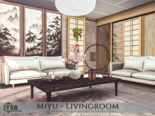 Alpha Miyu Livingroom by rirann - The Sims 4 Custom Content