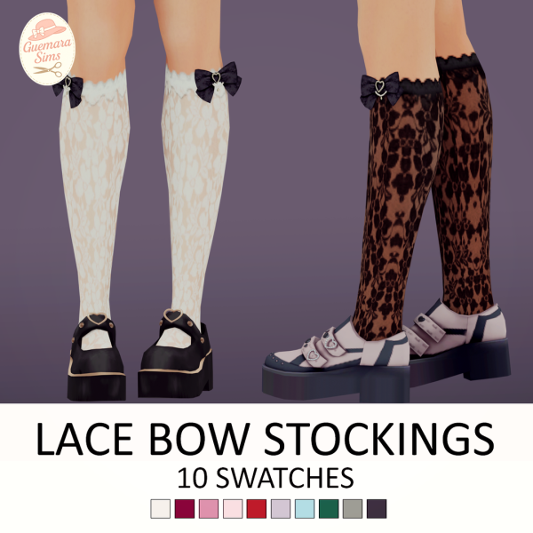 Maxis Match Lace Bow Stockings by simsfinds - The Sims 4 Custom Content