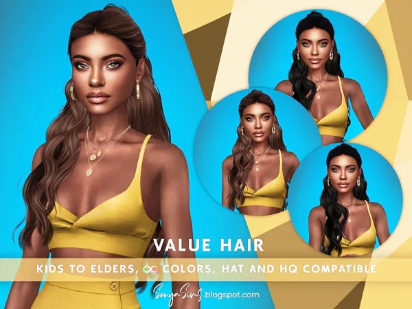 Alpha Value Hair by sonyasims - The Sims 4 Custom Content