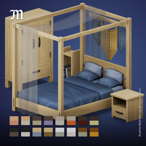 Maxis Match Rustica Bedroom Stuff by simsfinds - The Sims 4 Custom Content