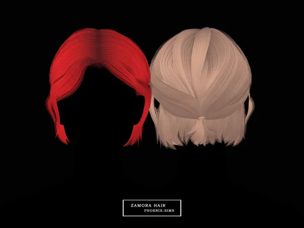 Alpha Zamora Hair by phoenixsims4 - The Sims 4 Custom Content