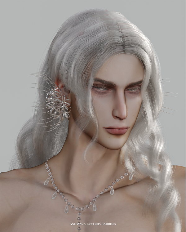 Alpha ヒガンバナEarring by simsfinds - The Sims 4 Custom Content