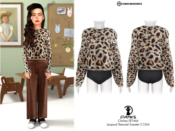 Daph's Clothes SET466 - Leopard Textured Sweater C1554