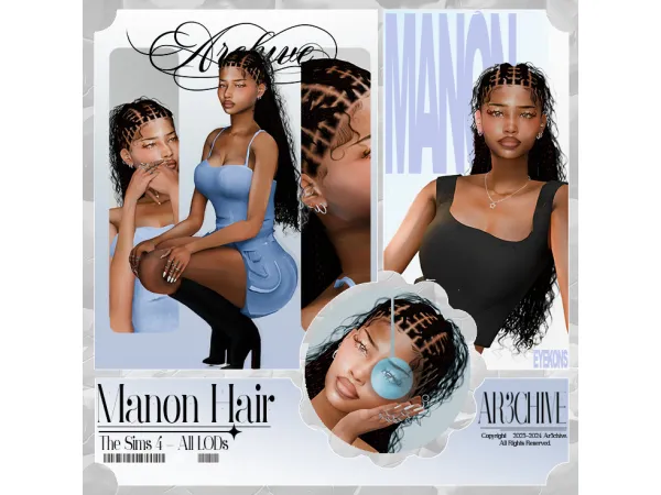 Alpha Manon Hairstyle by ar3chive - The Sims 4 Custom Content