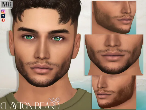Alpha Clayton Beard N50 by magichandcc - The Sims 4 Custom Content