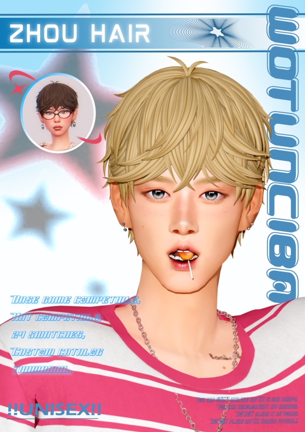 Maxis Match Zhou Qiluo Hair by simsfinds - The Sims 4 Custom Content