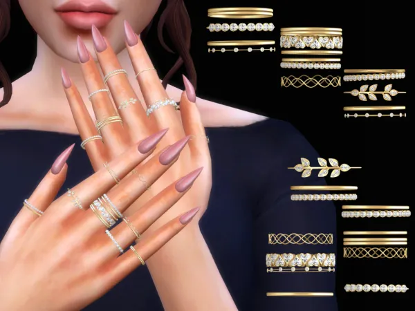 Mix Hope Ring Set - The Sims 4 Custom Content