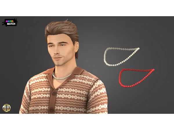 Maxis Match Nick Set Necklace by Modco Studios - The Sims 4 Custom Content