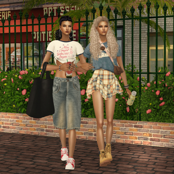 Klira TopLongShorts MiniSkirt by simsfinds - The Sims 2 Custom Content