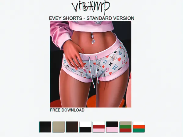 Alpha VIBAMP Evey Shorts (Standard Version) by decayed - The Sims 4 Custom Content