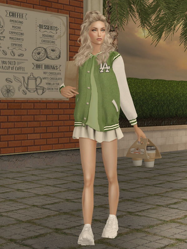 Klira AF Top Look Bomber WMini Skirt by simsfinds - The Sims 2 Custom Content