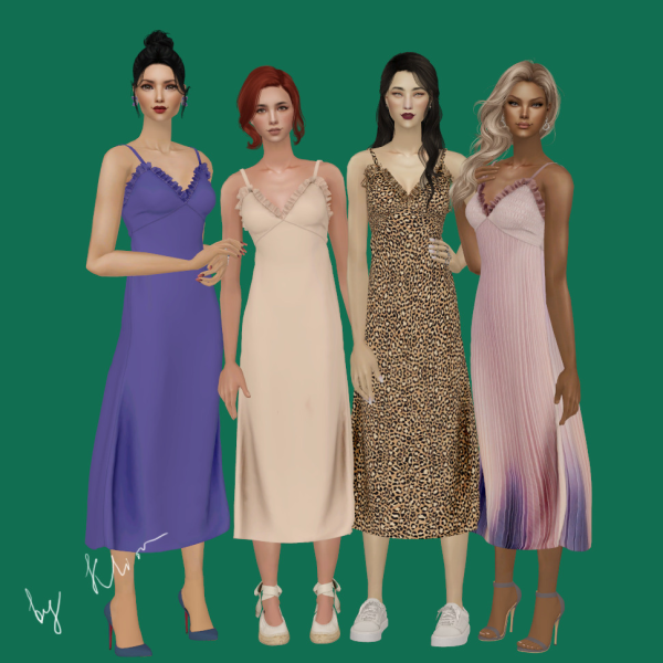 Midi Night Dressb y Klira by simsfinds - The Sims 2 Custom Content