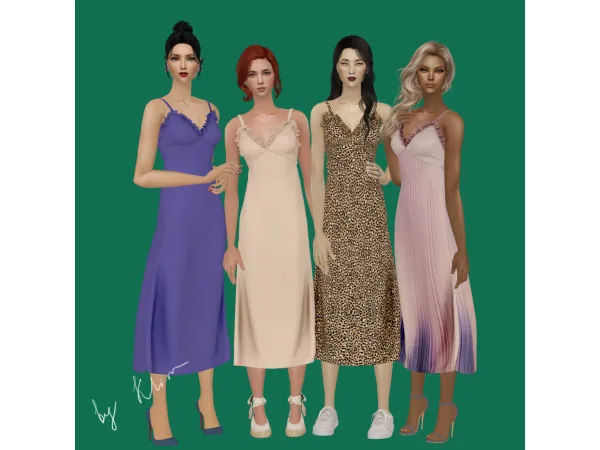 Midi Night Dressb y Klira - The Sims 2 Custom Content
