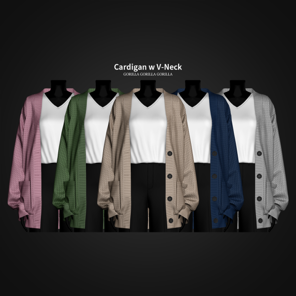 Alpha Cardigan w V Neck by simsfinds - The Sims 4 Custom Content