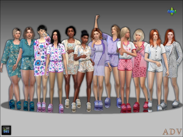 Mix Nightwear for mom and teen daughter by artedellavita_mabra - The Sims 4 Custom Content