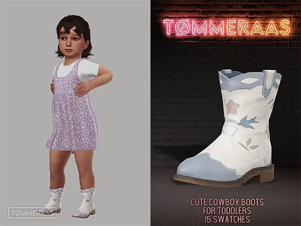 Mix TØMMERAAS Cute Cowboy Boots for Toddlers (102) by tommeraas - The Sims 4 Custom Content