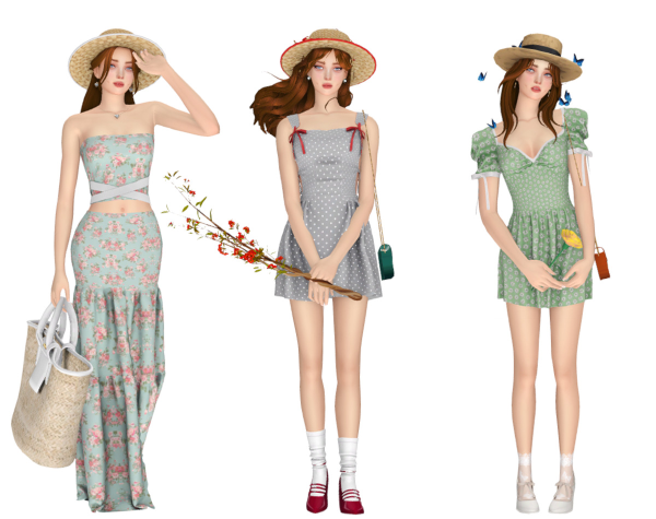 Alpha Cottagecore Spring Picnic Outfit by simsfinds - The Sims 4 Custom Content
