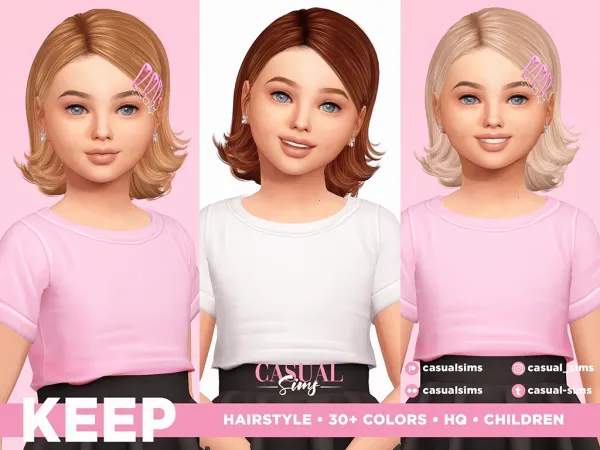 Alpha Keep Hairstyle For Children - The Sims 4 Custom Content