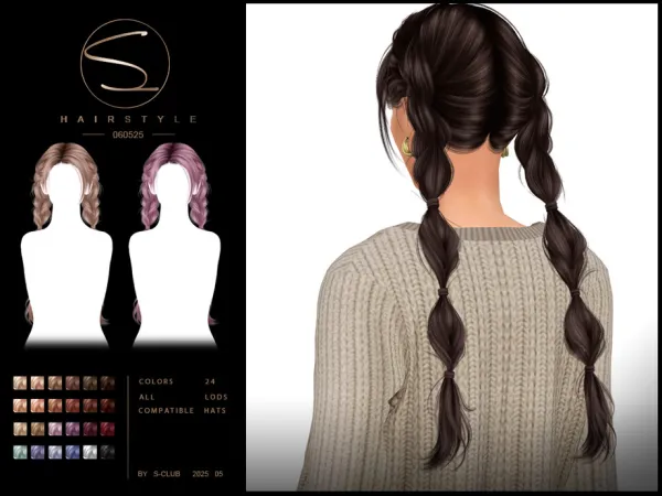 Alpha S Club_060525_doublebraids hairstyle by thesimsresource - The Sims 4 Custom Content