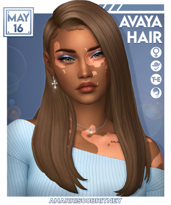 Maxis Match Avaya Hair by simsfinds - The Sims 4 Custom Content
