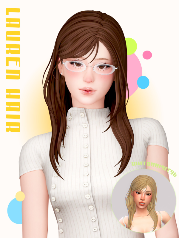 Maxis Match Lauren Hair by simsfinds - The Sims 4 Custom Content