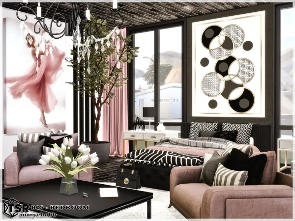 Mix B25 Bedroom by marychabb - The Sims 4 Custom Content