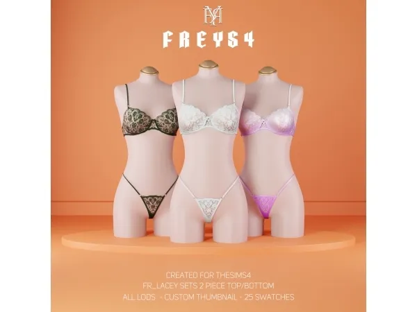 Alpha FR_Lacey Sets 2 Piece - The Sims 4 Custom Content