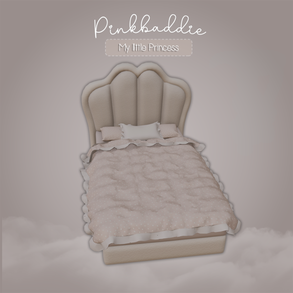 Maxis Match Little princess double bed by pinkbaddie - The Sims 4 Custom Content