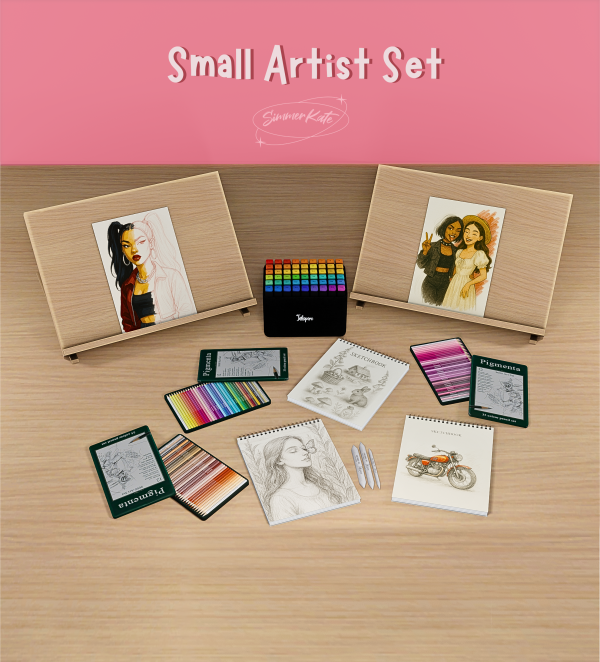 Mix Small Artist Set by simmerkatex - The Sims 4 Custom Content