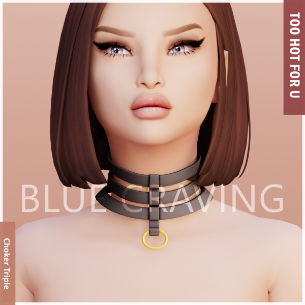 Maxis Match Blue Craving Choker Triple by bluecraving - The Sims 4 Custom Content