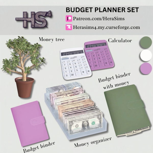 Alpha Budget planner set by herasims4 - The Sims 4 Custom Content