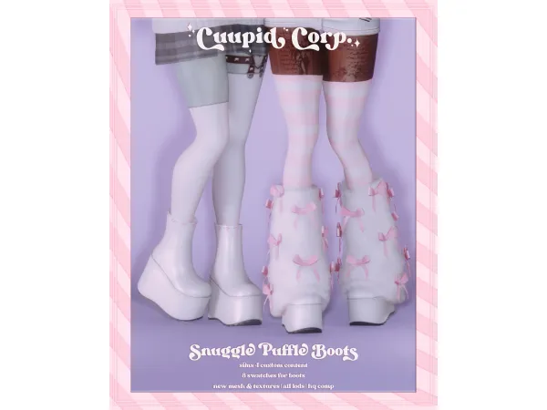 Alpha Snuggle Puffle Boots by cuupid - The Sims 4 Custom Content