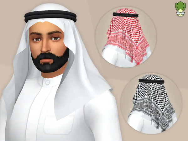 Maxis Match Keffiyeh Shemagh Ghutra by kapakijo - The Sims 4 Custom Content