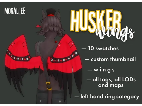 Maxis Match Husker Wings (Hazbin Hotel x Series) by [morallee] - The Sims 4 Custom Content