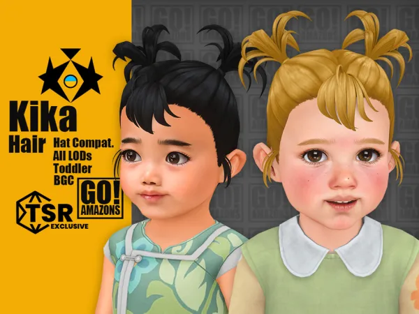 Maxis Match Kika Hair by goamazons - The Sims 4 Custom Content