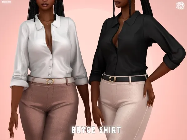Alpha Old money Bryce Shirt brsims by bluerose-sims - The Sims 4 Custom Content