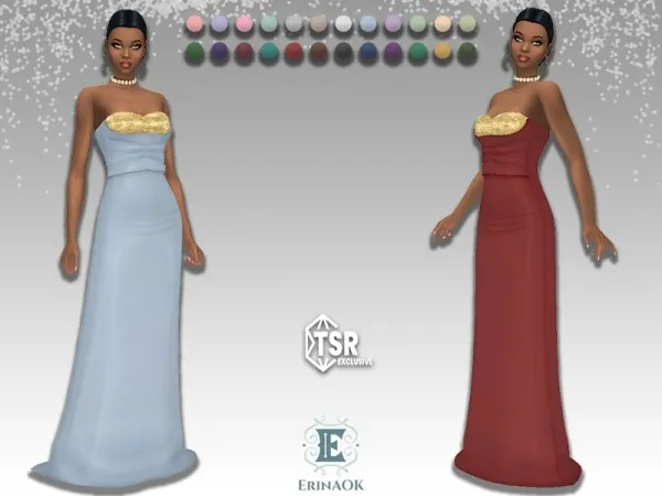 Mix erinaok womens gown 050325 by KeyCamz - The Sims 4 Custom Content