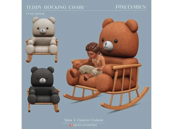 Maxis Match Teddy Rocking Chair - The Sims 4 Custom Content