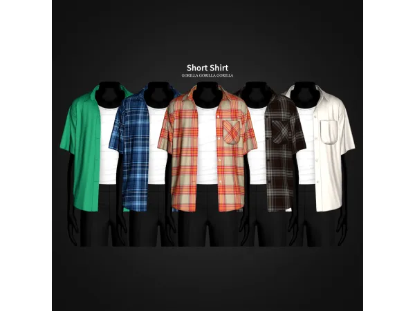 Alpha Short Shirt by gorillax3 - The Sims 4 Custom Content