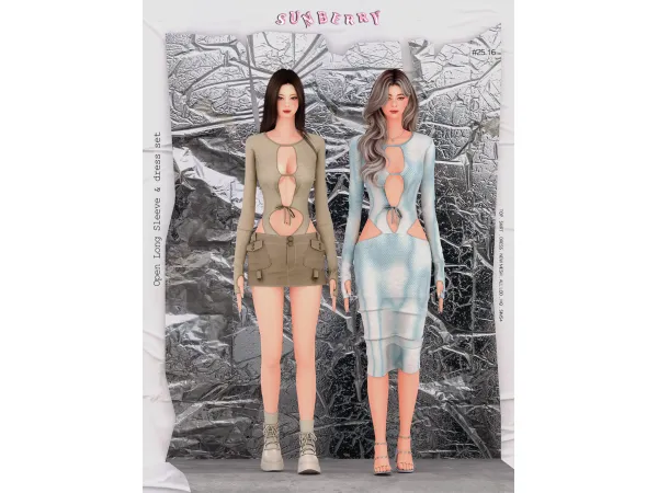 [SUNBERRY] #25.16 Open Long Sleeve & Dress