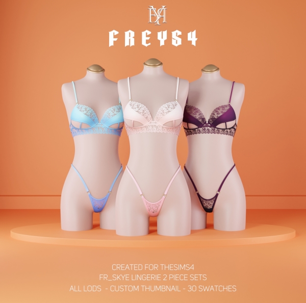Alpha FR_Skye Lingerie 2 Piece Sets by freys4 - The Sims 4 Custom Content