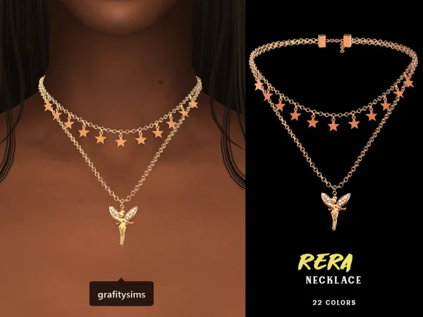 Alpha Rera Necklace by grafity-cc - The Sims 4 Custom Content