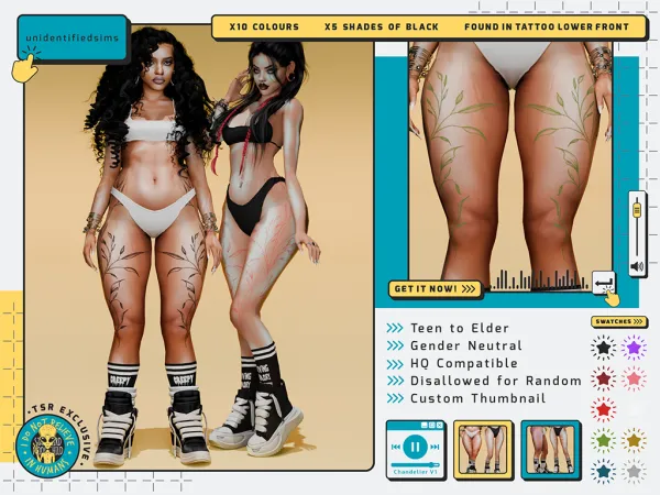 Mix Chandelier Tattoo by unidentifiedsims - The Sims 4 Custom Content